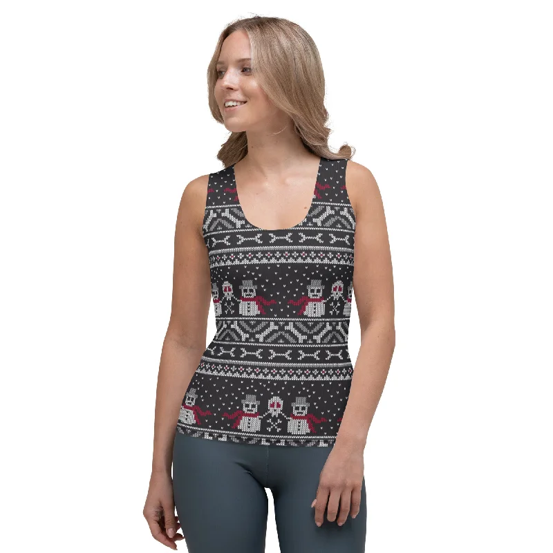 Vintage Goth Knitted Print Tank Top