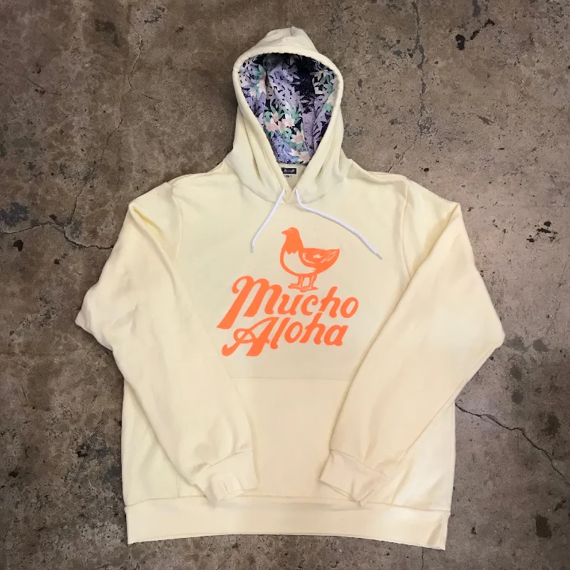 NEON PUFF MUCHO ALOHA SWEATSHIRT W/ KIMONO LINED HOOD