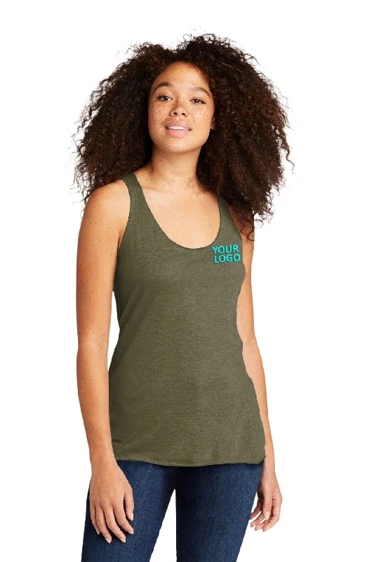 Next Level Women's Racerback Custom Tanks, Military Green