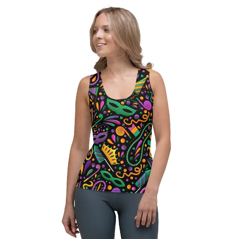 Mardi Gras Masks & Beads Party Tank Top