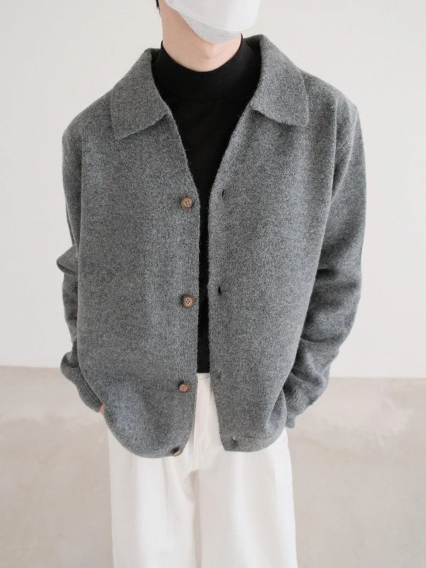 Suede Soft Lapel Cardigan Sweater