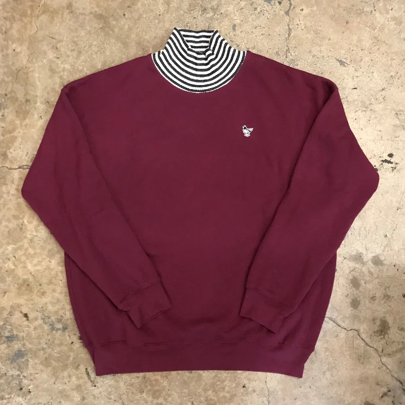 MUCHO ALOHA DARK CRANBERRY MOCK TURTLENECK