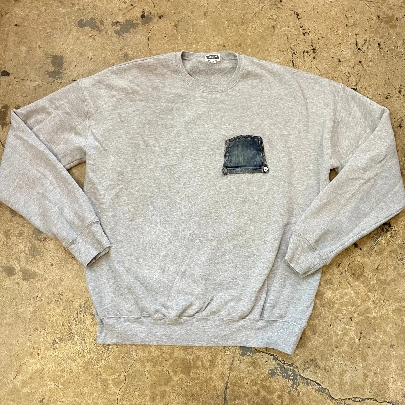 Yokishop - Upside Down Denim Pocket Grey Crew