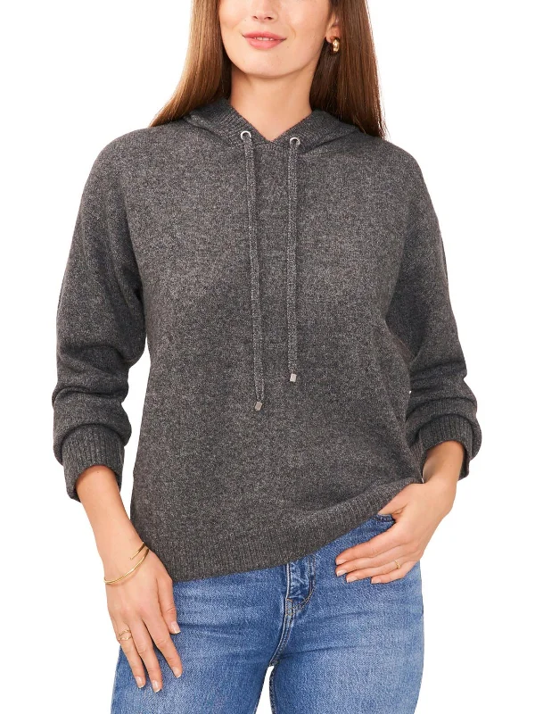 Womens Ribbed Trim Long Sleeve Hoodie