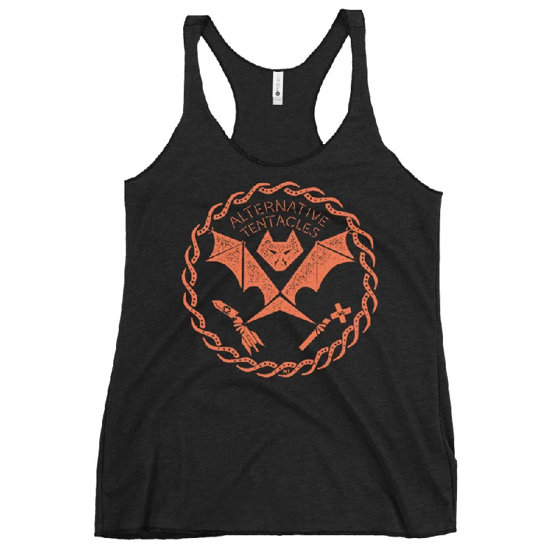 Orange Bat Logo - The Cult You Can Trust Black Racerback Tank