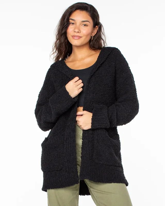 Weekend Retreat Open Front Hooded Cardigan