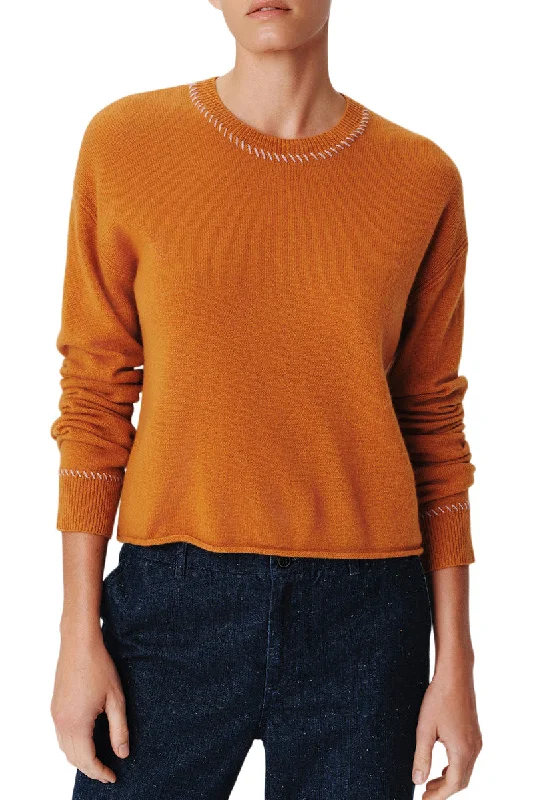 ATM Cashmere Long Sleeve Pullover in Cornelian Stone