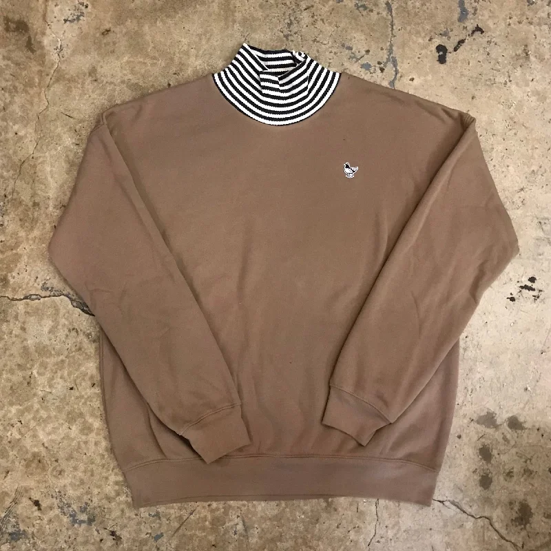 MUCHO ALOHA COOL SUMMER BROWN MOCK TURTLENECK