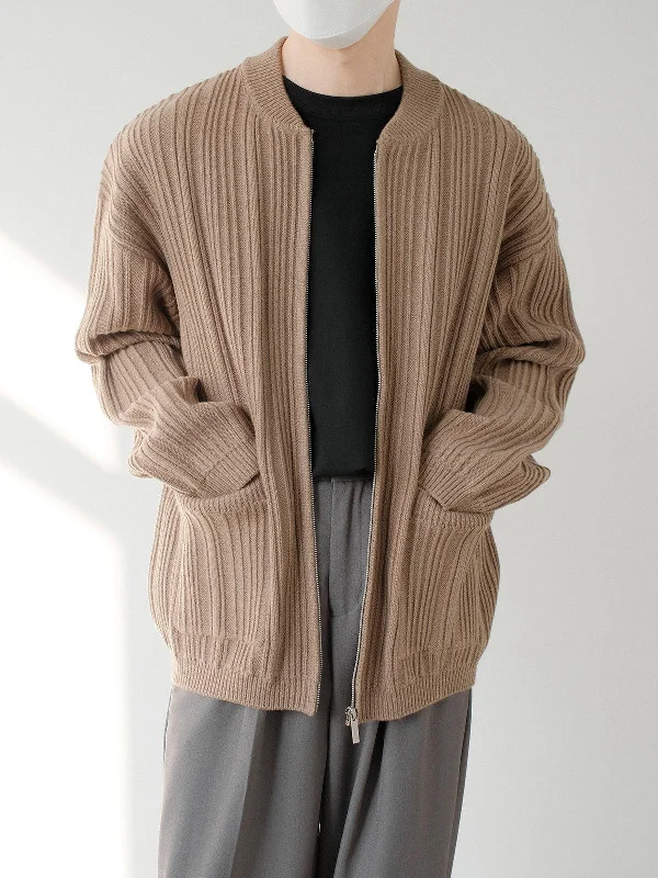 Ribbed Knit Cardigan Jacket