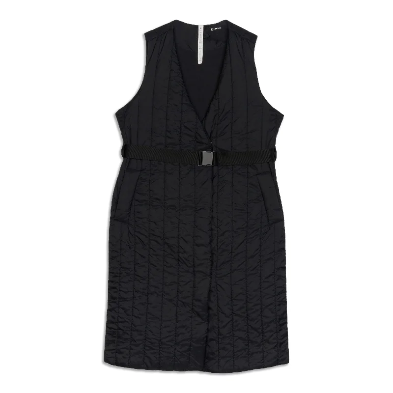 Belted Long Insulated Vest - Resale