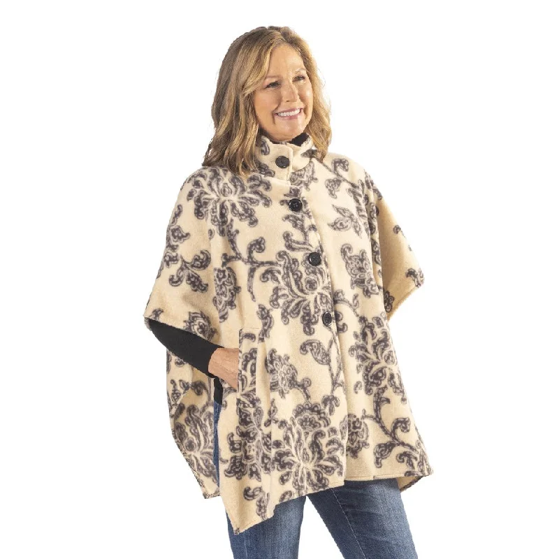 Bridget Cozy Coat 4 Button Fleece Poncho