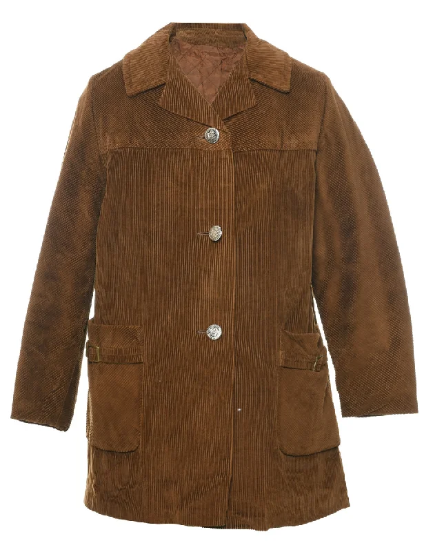 Corduroy Brown Coat - M