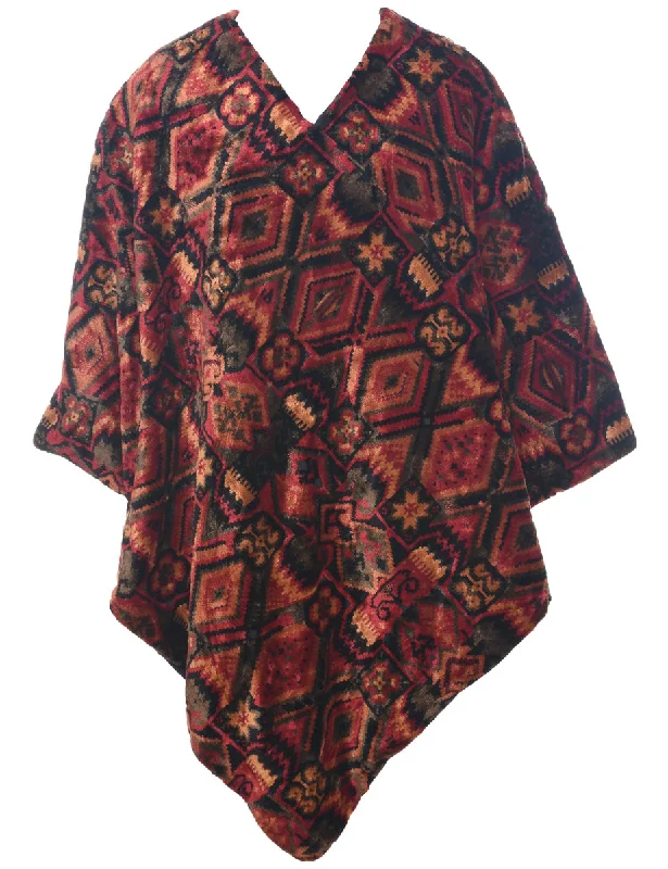 Geometric Print Cape - M