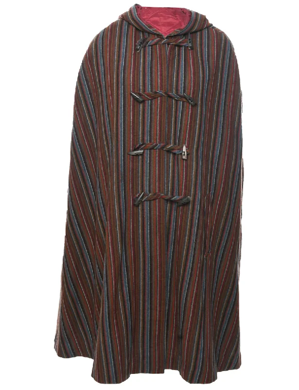 Striped Pattern Cape - L