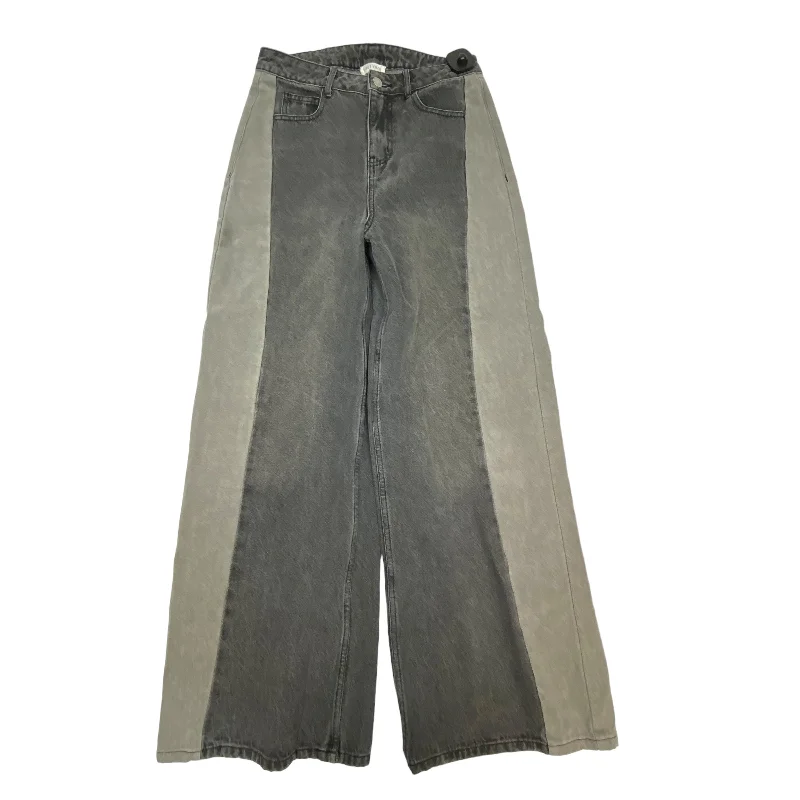 Jeans Flared By Vestique In Grey Denim, Size: L