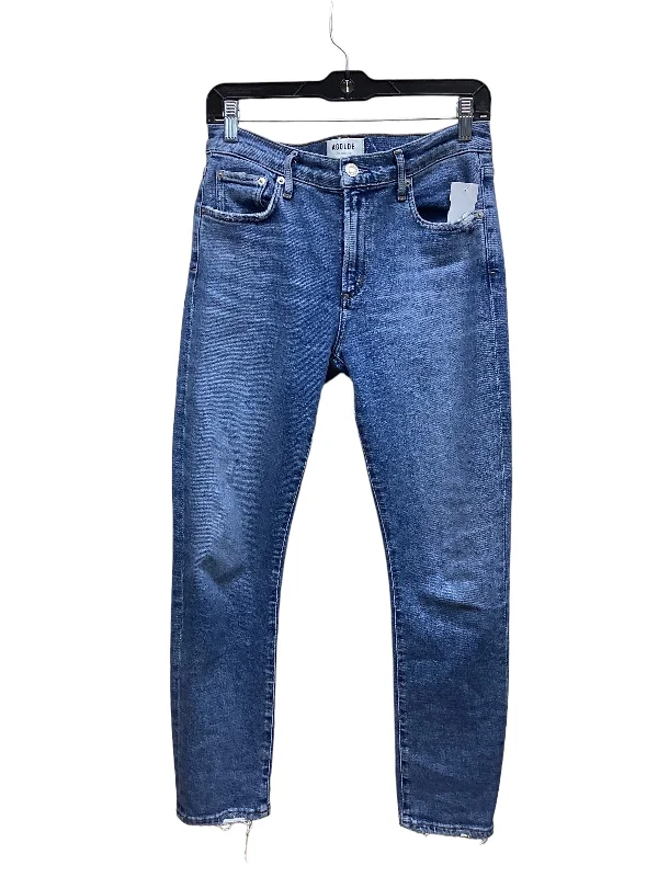 Jeans Straight By Agolde In Blue Denim, Size: 4