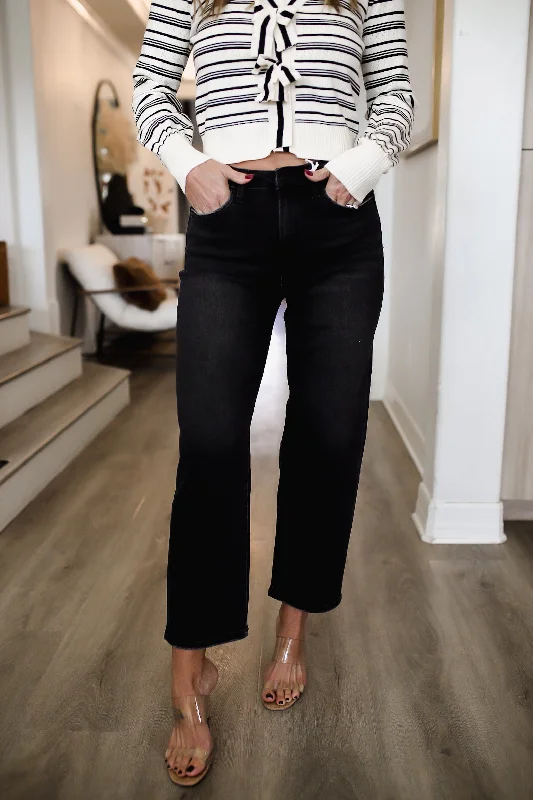 Ramona Black Barrel Leg Jeans