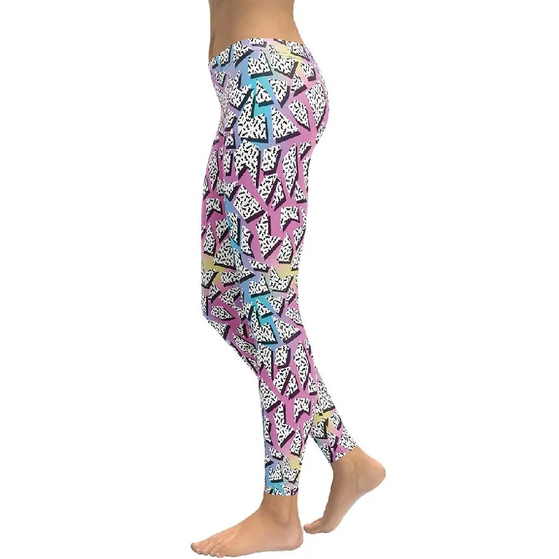 3D Neon Geometric Leggings