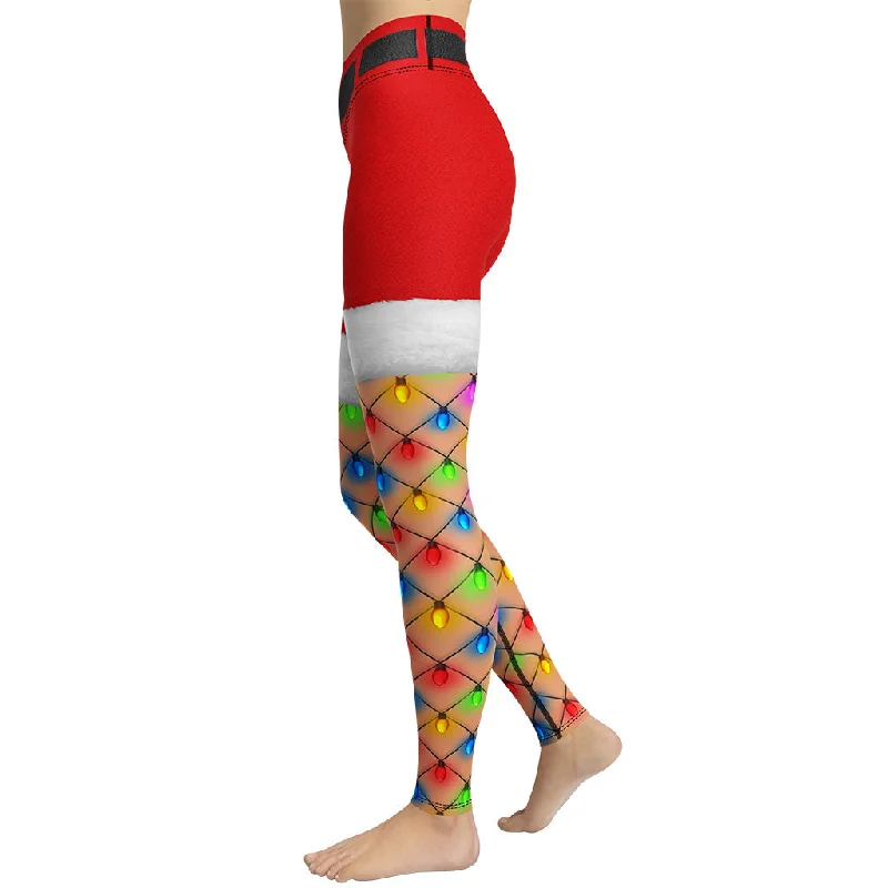 Christmas Lights Shorts Yoga Leggings