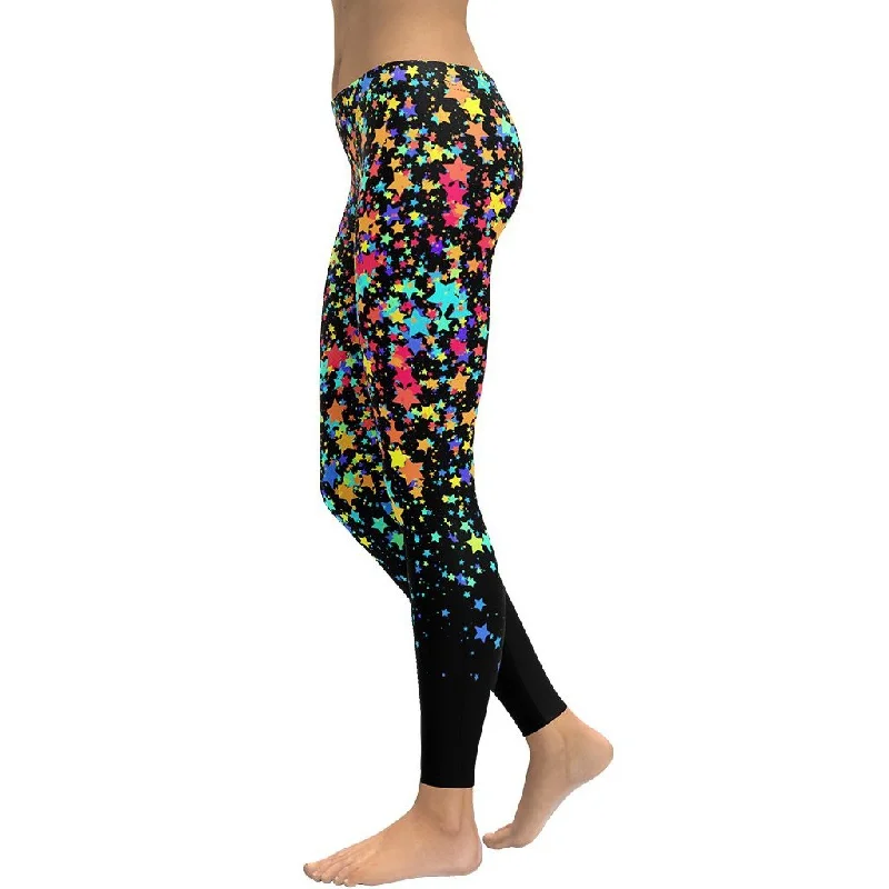 Colorful Gradient Stars Leggings