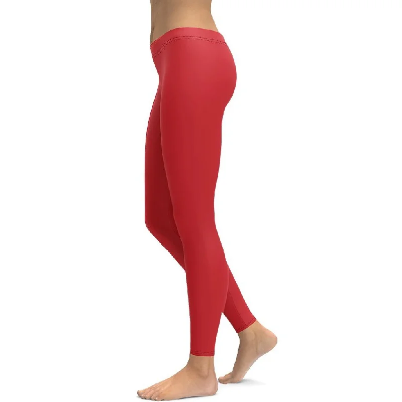 Crimson Red Leggings