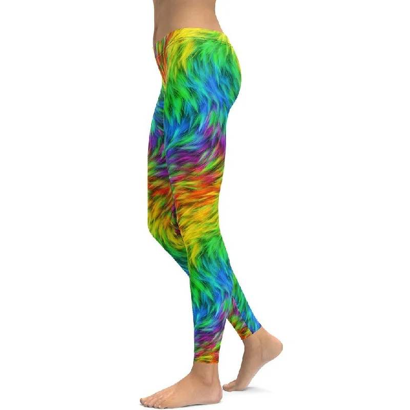 Fluffy Rainbow Leggings