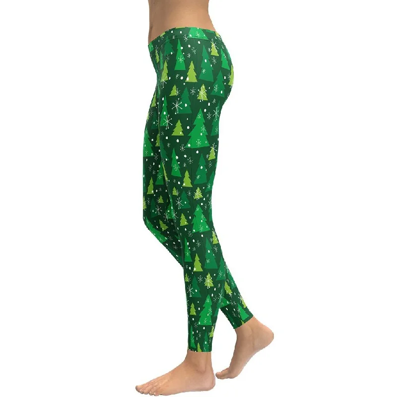 Green Forest Christmas Leggings