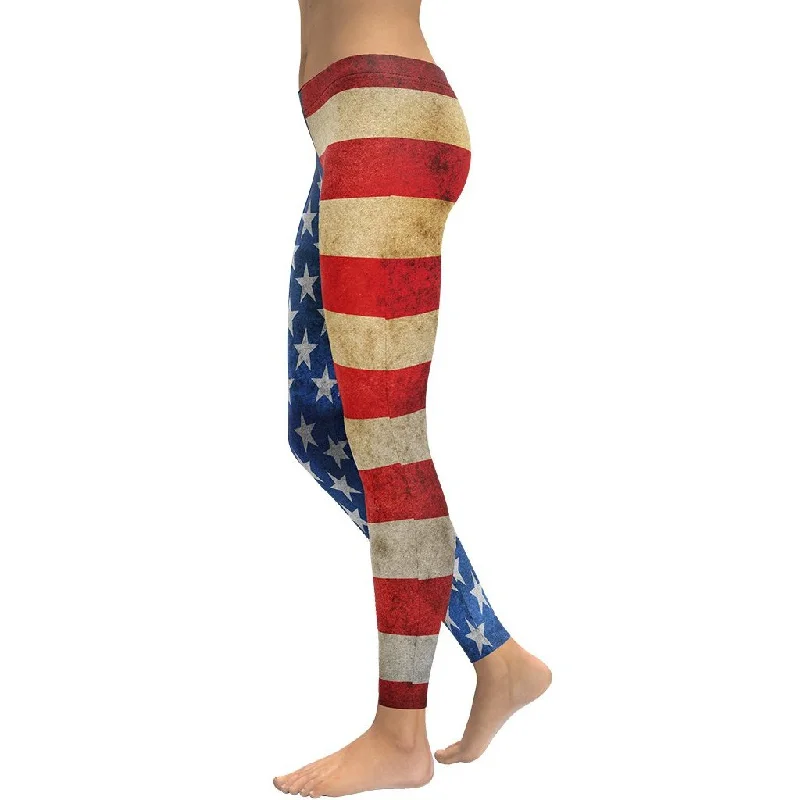 Vintage American Flag Leggings