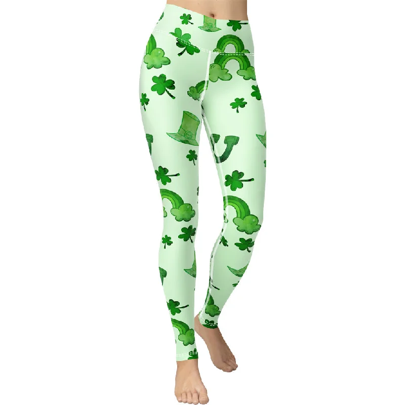 Watercolor St. Patrick's Day Yoga Leggings