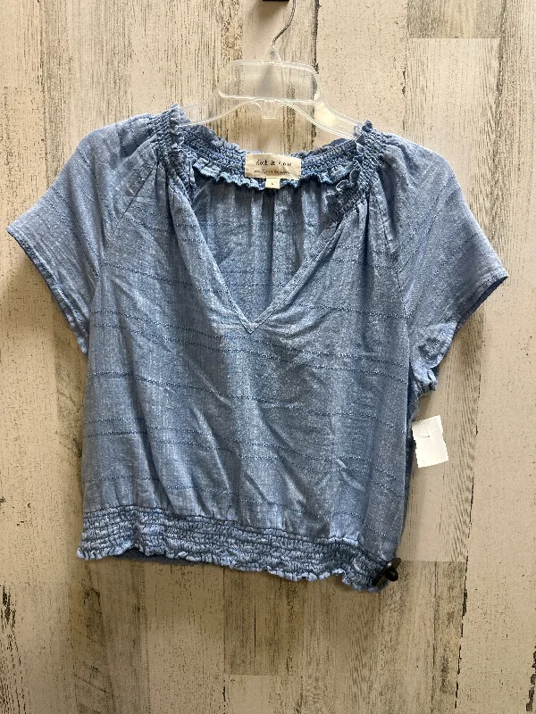 Blue Top Short Sleeve Cloth & Stone, Size S