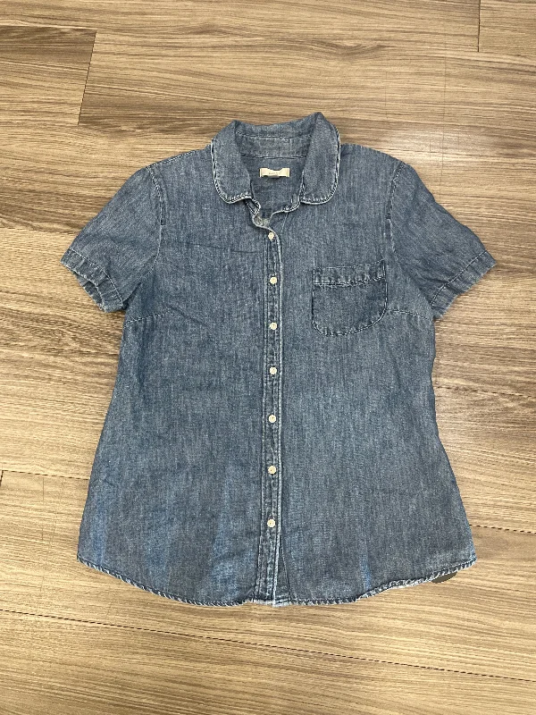 Blue Top Short Sleeve J. Crew, Size M