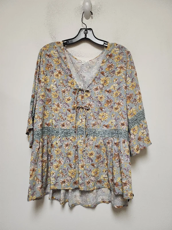 Floral Print Top Short Sleeve Maurices, Size Xl