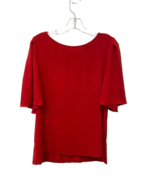 Red Top Short Sleeve Loft, Size S