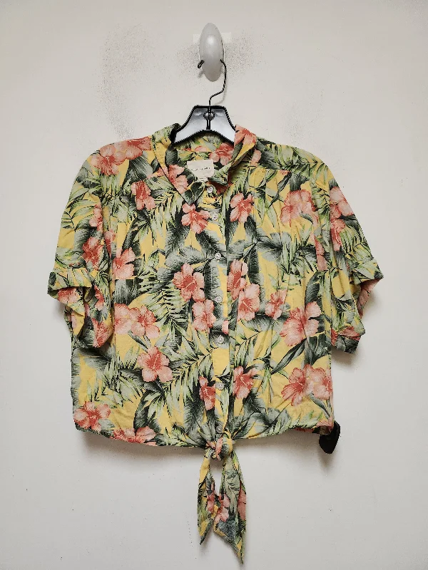 Tropical Print Top Short Sleeve American Eagle, Size L