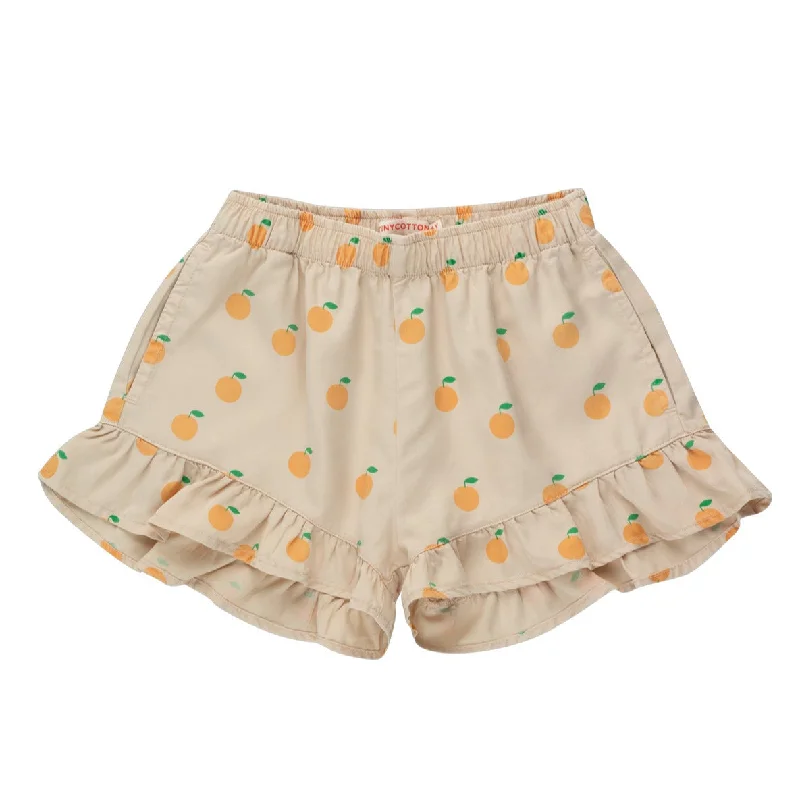 TINYCOTTONS Kids ORANGES FRILLS SHORT in Dark Vanilla/Orange