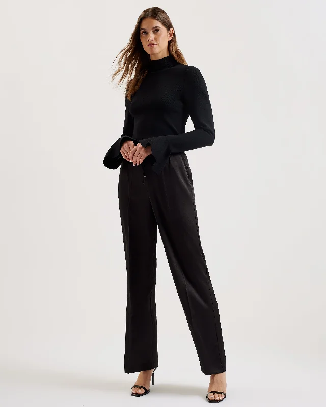 Umaibo Satin Wide Leg Jogger Black