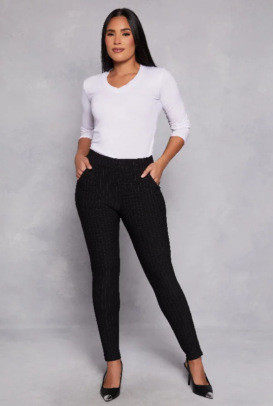 Scuba Windowpane Dress Pants