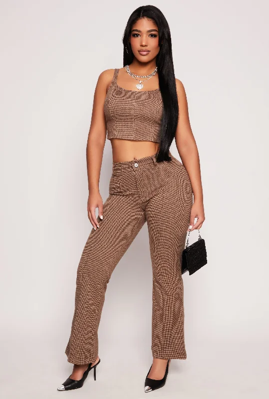 Iris Houndstooth Pintuck Pants