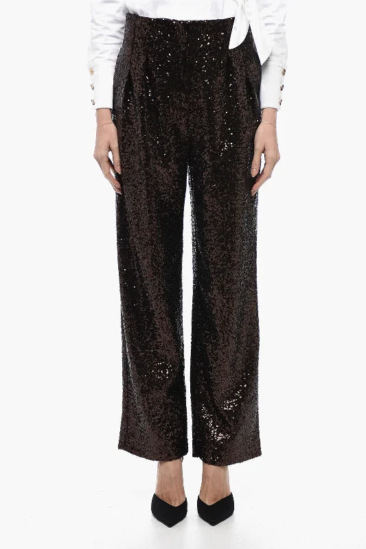 In The Mood For Love Sequined CLYDE Pants with Wide Leg