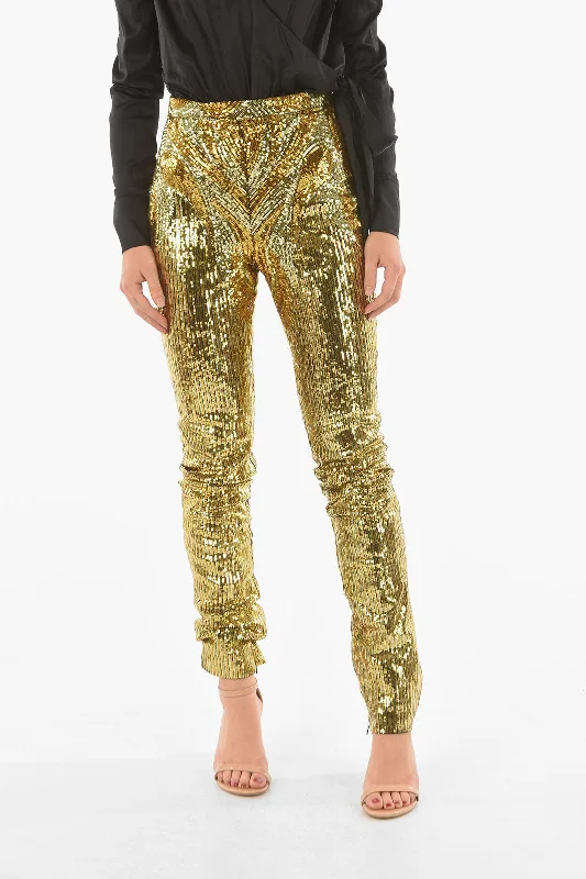 Philipp Plein COUTURE Zipped Ankle ELEGANT Sequined Pants